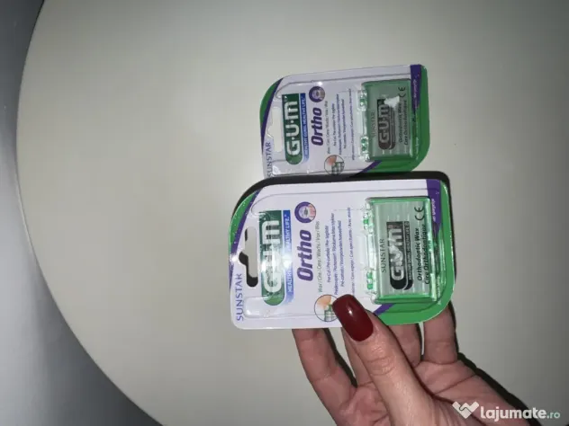 Set 2 cutii ceară ortodontică GUM Ortho pentru aparat dentar (NOI)