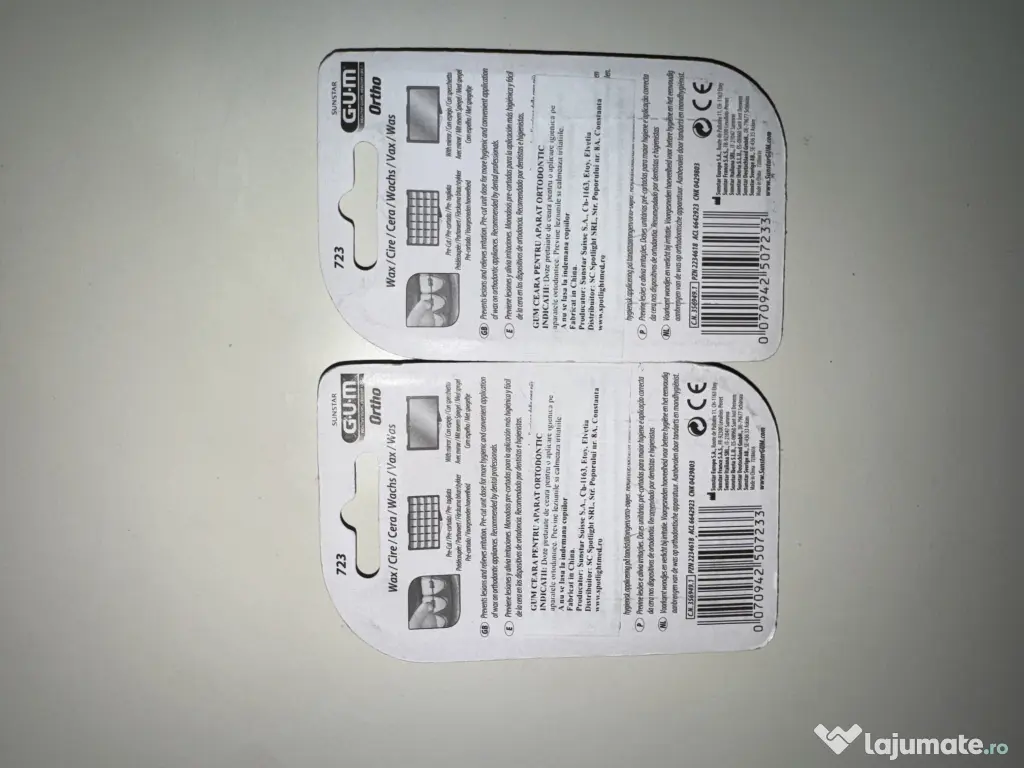 Set 2 cutii ceară ortodontică GUM Ortho pentru aparat dentar (NOI)