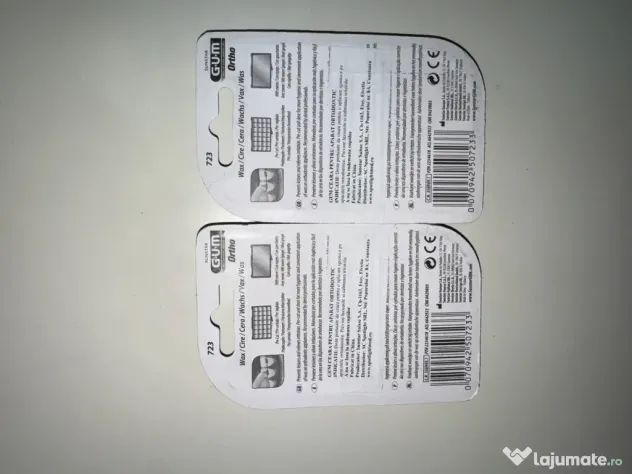 Set 2 cutii ceară ortodontică GUM Ortho pentru aparat dentar (NOI)