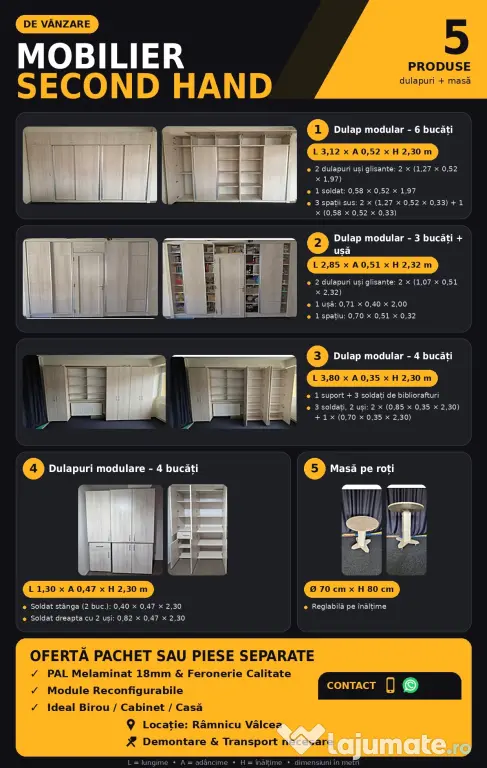 Vand Dulap / Dressing cu usi glisante - ideal pentru depozitare / casa / office