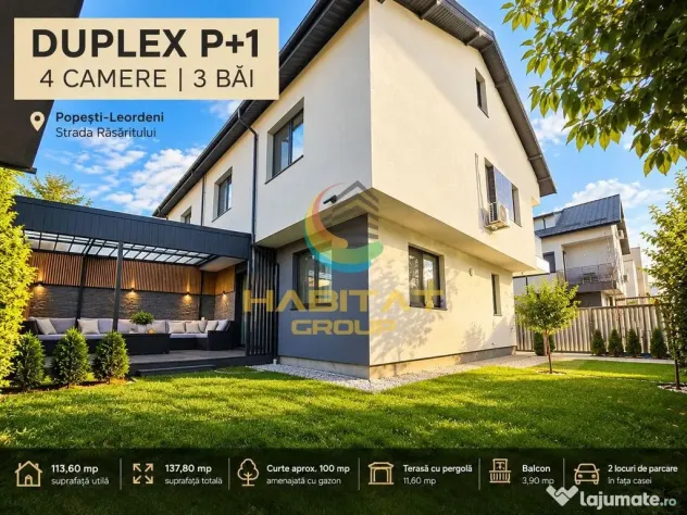 Duplex 5 camere- curte 100mp - Popesti Leordeni (Bucuresti-Ilfov)