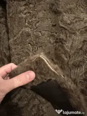 Haina de blana astrahan lunga,maro,cu guler lung ,negru de nurca 