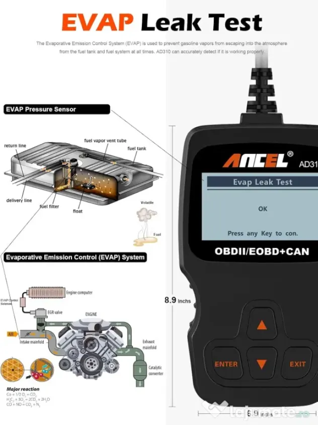 Scanner OBD II universal îmbunătățit clasic ANCEL AD310