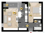 Apartament 2 Camere Incalzire in Pardoseala Ansamblu Nou Rah 