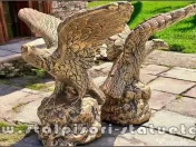 Statuetă vultur pe stâncă, șoim, arămiu patinat, model S35. 