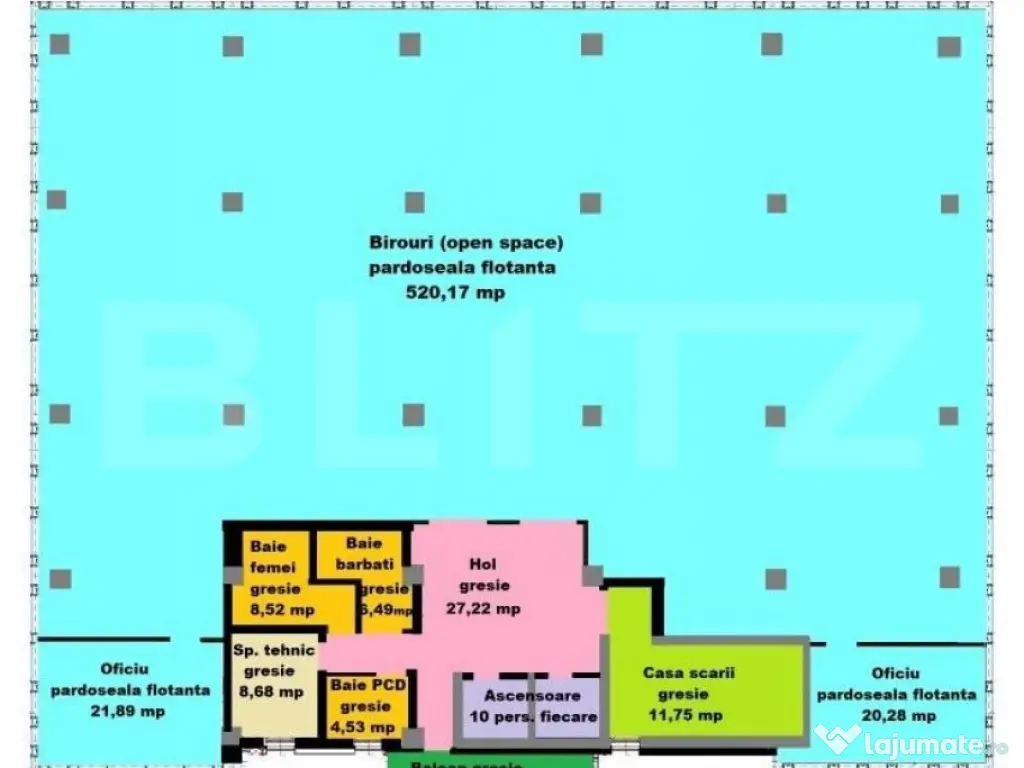 Comision 0%!Spatii de birou Clasa A, parcari subterane, fata
