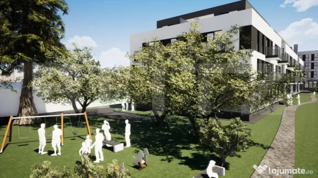 Apartament cu 3 camere, 2 bai, 77,35 mp, semifinisat, TVA in