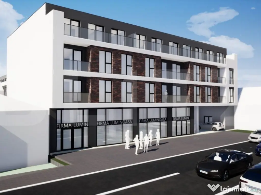 Apartament cu 3 camere, 2 bai, 77,35 mp, semifinisat, TVA in