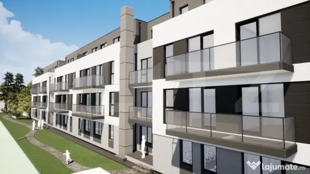 Apartament cu 3 camere, 2 bai, 77,35 mp, semifinisat, TVA in