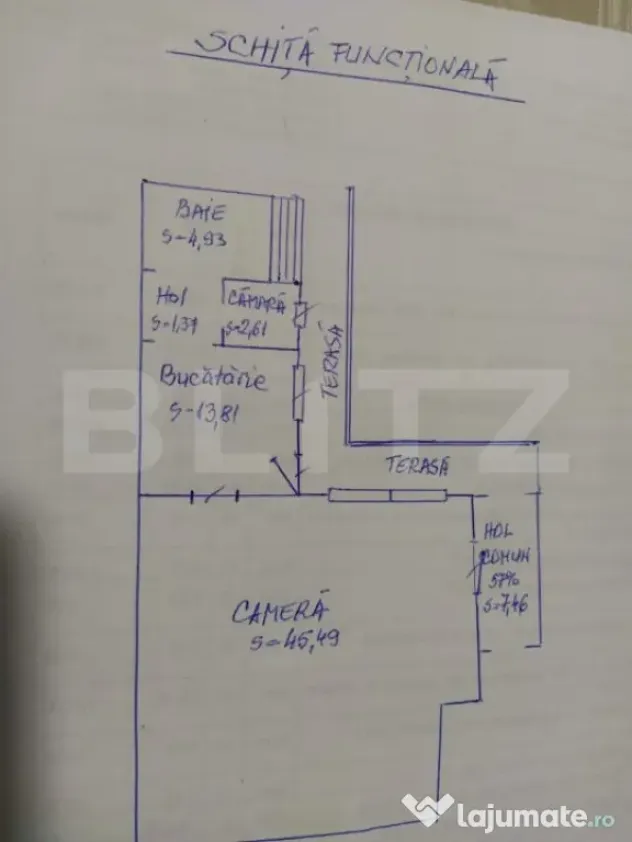 Apartament de vanzare, cu o camera, 73 mp, etaj 1, zona cent