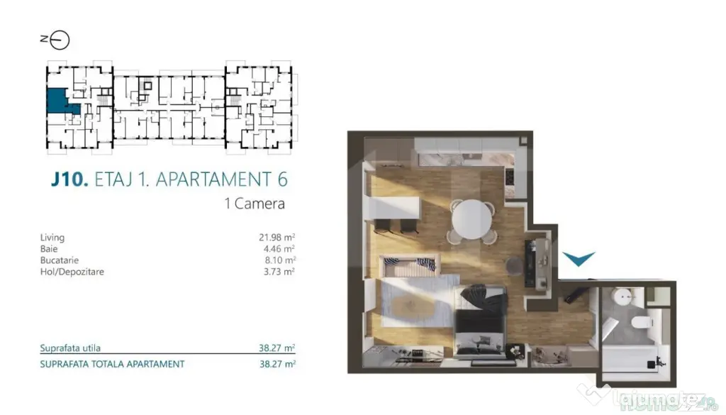 Apartament cu 2 camere, 38 mp, Ansamblu Rezidential, zona RI - Cluj-Napoca (Cluj)