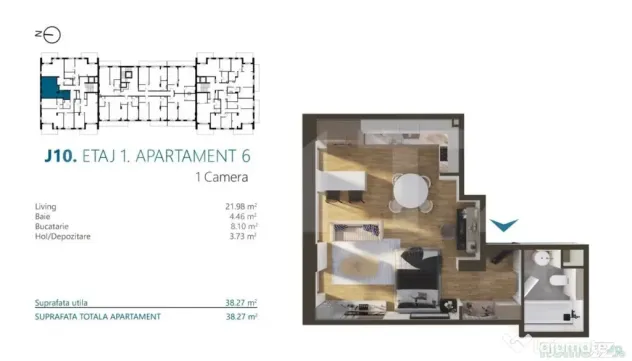 Apartament cu 2 camere, 38 mp, Ansamblu Rezidential, zona RI - Cluj-Napoca (Cluj)