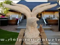 Statuetă vultur, acvilă, șoim, galben patinat, model S35.