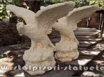 Statuetă vultur, acvilă, șoim, galben patinat, model S35.