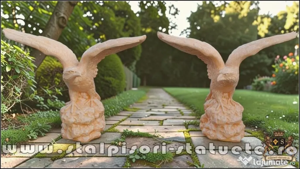 Statuetă vultur, acvilă, șoim, galben patinat, model S35.