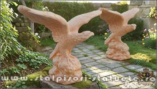 Statuetă vultur, acvilă, șoim, galben patinat, model S35.
