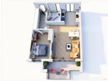 Apartament cu 2 camere, etaj intermediar, terasa, Braytim