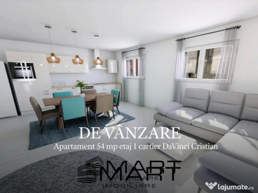 Apartament 54 mp etaj 1 cartier Davinci