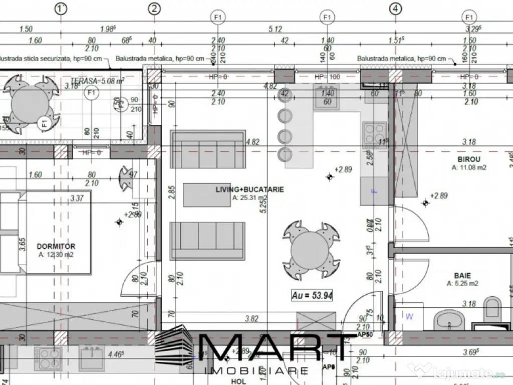 Apartament 54 mp etaj 1 cartier Davinci