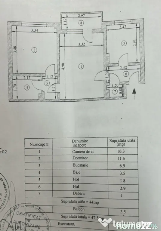 Apartament 2 camere confort 1, etaj 2, Calea Galati