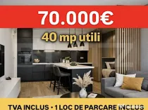 Apartament tip studio, 40 mp utili, 1 loc de parcare, Etaj 1