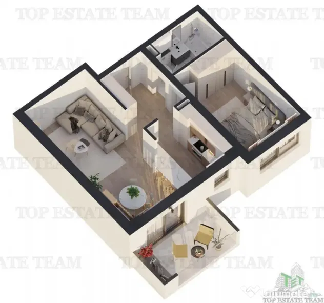 Apartament 2 camere spatios 63mp utili balcon bloc nou secto