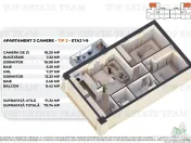 Apartament 3 camere intr-un bloc nou, modern, 71mp utili b 