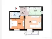 Apartament 2camere, 55.75mp, incalzire in pardoseala, contoare montate 