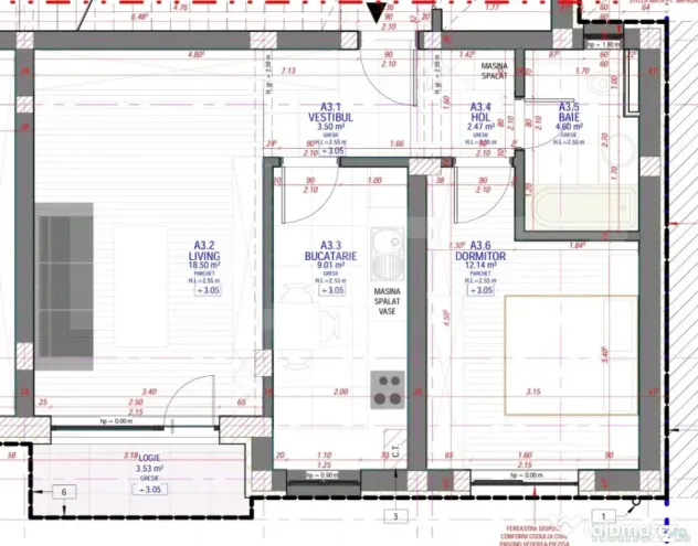 Apartament 2 camere, 50 mp, zona Mehala