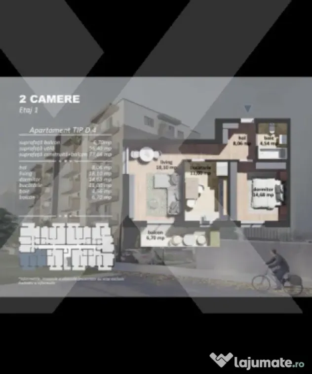 Apartament 2 camere de vanzare zona Postalionului