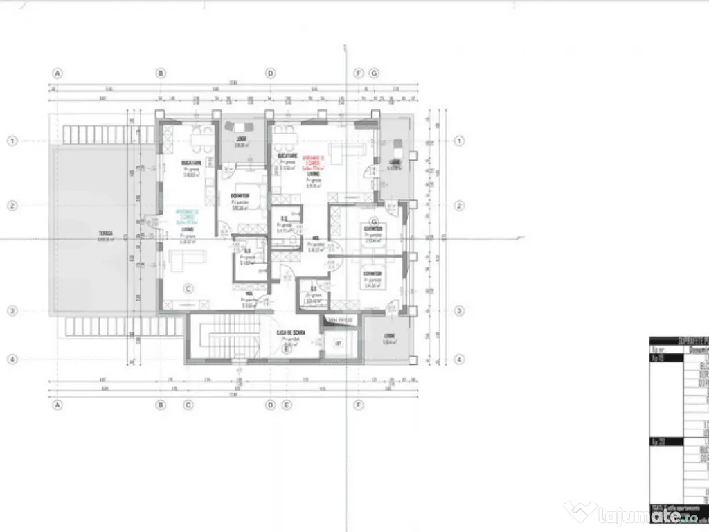 Apartament cu 3 camere, 77 mp, Semifinisat, zona Intre Lacur