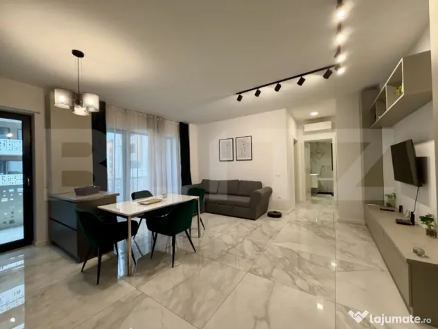 Apartament de 2 camere, 54 mp, complet mobilat, în ansamblu