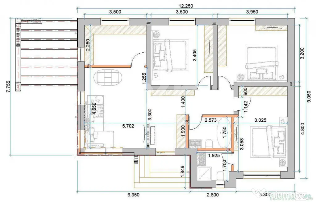 Case PARTER 4 camere Trivale | Teren 465 mp | Util 120 mp