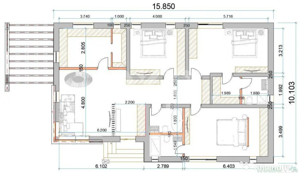 Case PARTER 4 camere Trivale | Teren 465 mp | Util 120 mp