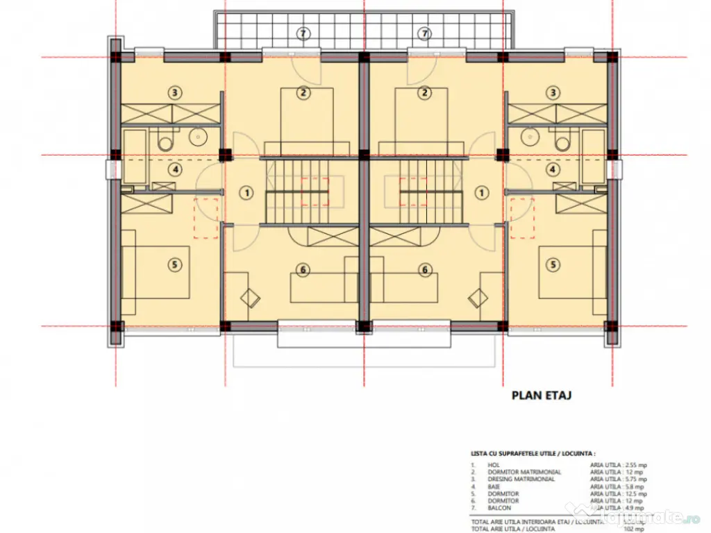 Vilă tip duplex, 4 camere, 102 mp + curte individuală, Bar