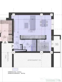 Apartament ultracentral cu 2 camere, 36.99 mp utili