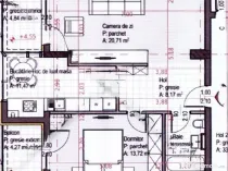 Apartament 2 camere decomandat, 58,7 mp utili + doua balcone