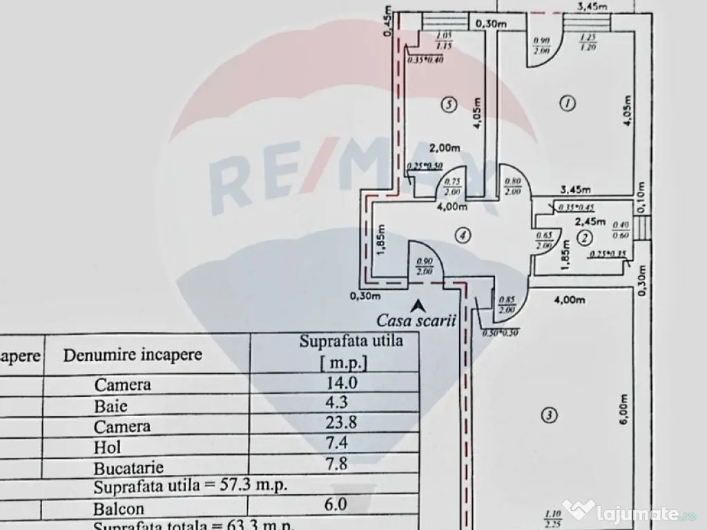 Apartament cu 2 camere de vânzare în zona 1 Mai