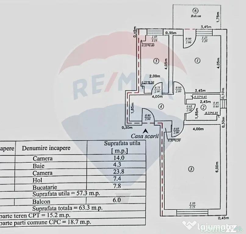 Apartament cu 2 camere de vânzare în zona 1 Mai