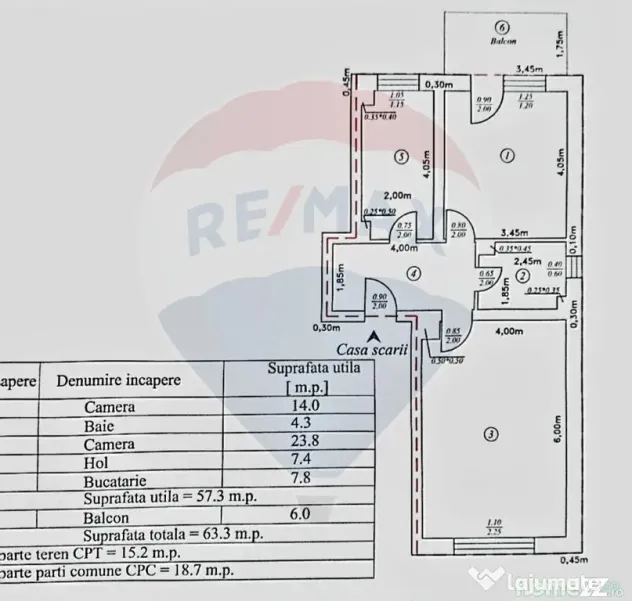 Apartament cu 2 camere de vânzare în zona 1 Mai