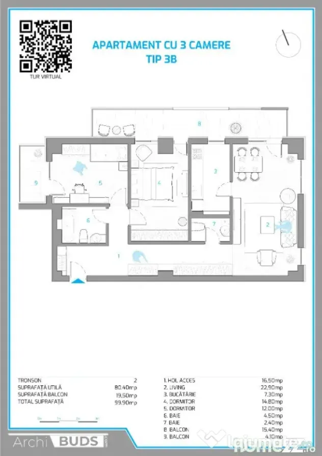 ADAMANT TOWERS, 3 camere, FINALIZAT - CUG - Rond Vechi