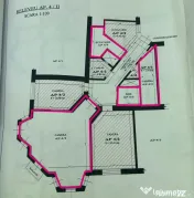 Apartament ultracentral cu 2 camere neamenajat Comision 0 