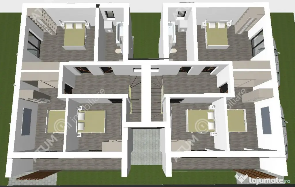 Casa intabulata de 4 camere cu 2 bai si teren de 200 mp in S