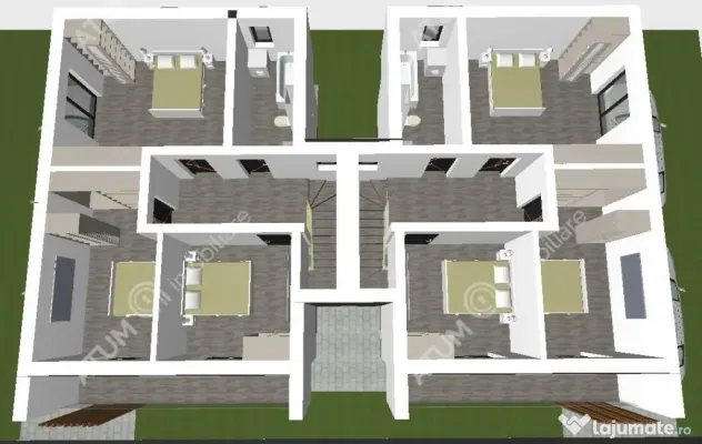 Casa intabulata de 4 camere cu 2 bai si teren de 200 mp in S