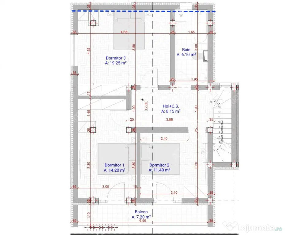Casa intabulata de 4 camere cu 2 bai si teren de 200 mp in S