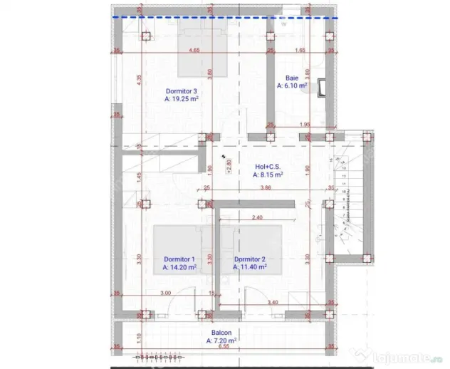 Casa intabulata de 4 camere cu 2 bai si teren de 200 mp in S