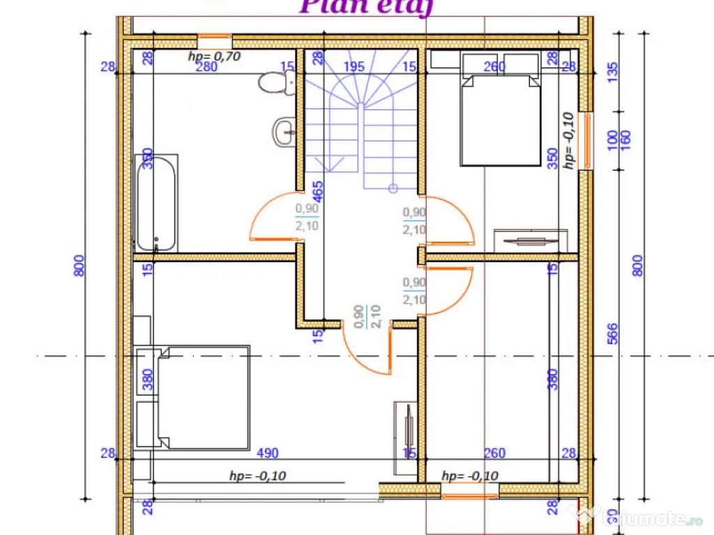 Casă nouă P+E, 115 mp, teren 900 mp, langa de Vatra Dornei