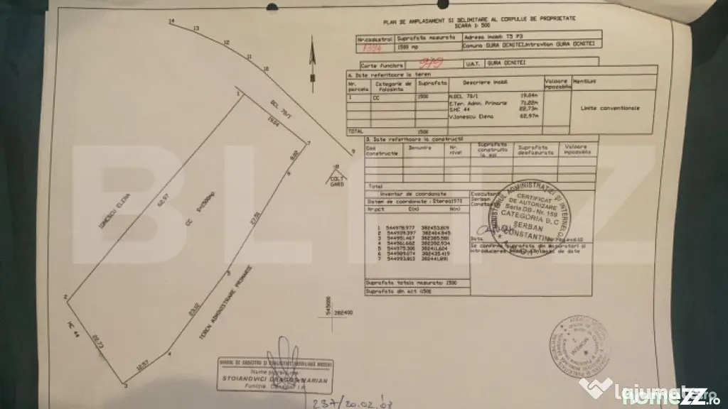 Teren Intravilan, 1500 mp la Sosea Principală–Gata de con - Gura Ocnitei (Dambovita)