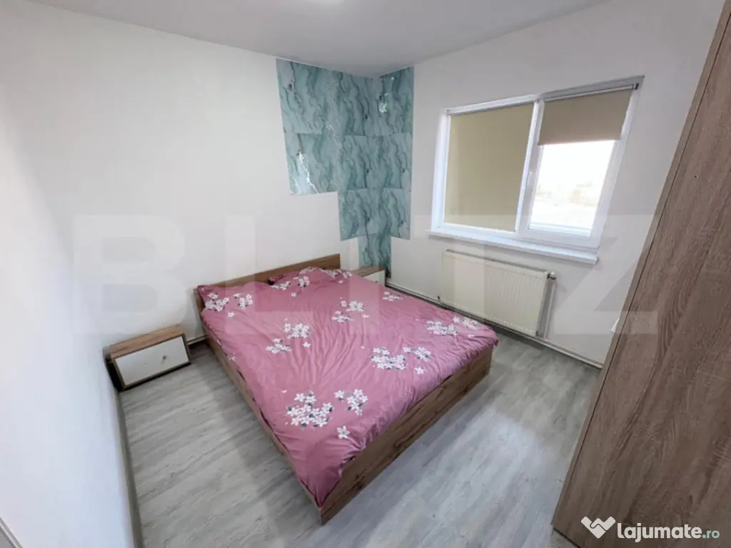 Apartament 42 mp, mobilat și renovat, cu balcon și AC –