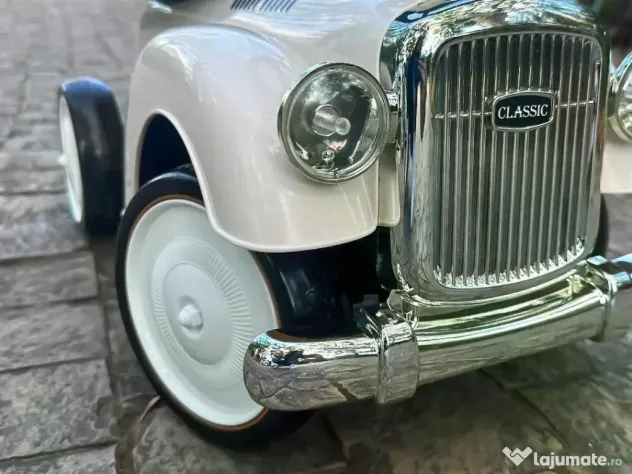 Premergator fara pedale, Kinderauto Retro Baby Car cu roti moi White